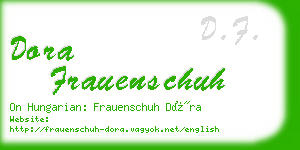 dora frauenschuh business card